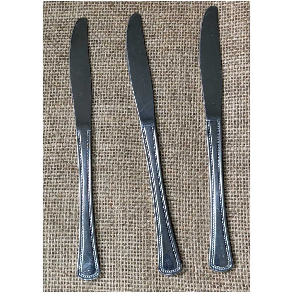 Vintage Beaded Artistry Butter Knife Set Knives Flatware - Picture 3 of 5
